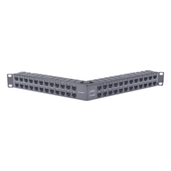 Patch Panel / 48 Puertos / Blindado / Modular / Angulado / 1UR / Alta Densidad