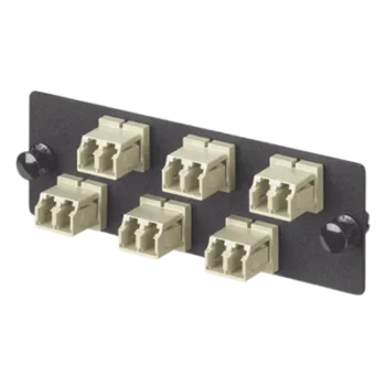 Placa Acopladora de Fibra Óptica / 6 Conectores LC Duplex / 12 Fibras / Multimodo OM1 / Mangas Cerámicas Zirconia