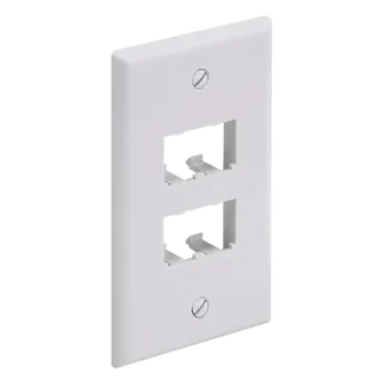 Placa de Pared Vertical / 4 Puertos Mini-Com / ABS / 69.8 x 114.3 mm (2.75 x 4.5 in) / Blanco Mate