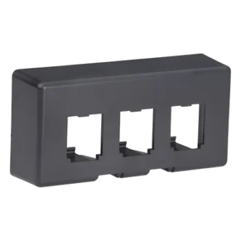 Placa de Mobiliario Modular / 3 Puertos Mini-Com / ABS de Alta Resistencia / 3.5' x 1.7' x 1.17' (88.9 x 43.18 x 29.71 mm) / Negro