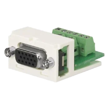 Conector Sub-D / 15 Pines Atornillable / 2 Puertos Mini-Com / 1.37 x 0.72 in / Blanco Mate