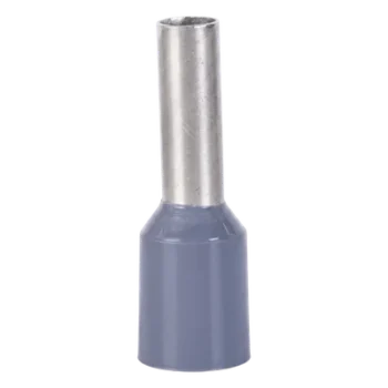 Conector Ferrule / 20 AWG / 0.75 mm² / Latón Estañado / PVC Gris / 8 mm / 14.6 mm / 25 Piezas