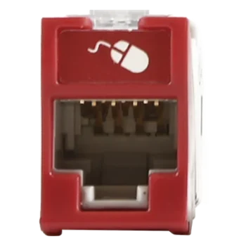 Jack Cat6 / UTP / Montaje Híbrido Plano-Angulado / Rojo / Punch Down 110