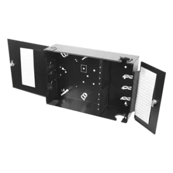 Caja de Conexión de Fibra Óptica / Montaje en Pared / 192 Puertos LC o SC / 8 Placas Acopladoras / 1.95 x 1.16 x 0.54 ft / Negro