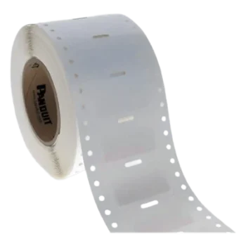 Etiqueta de Cinta Continua / 9.7 mm (0.38 in) / Poliolefina Blanca / Transferencia Térmica / 30.5 m (100 ft) / UL969 / -40°C a 82°C