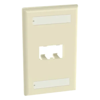 Placa de Pared Vertical / 2 Puertos Mini-Com / Diseño Plano / 69.8 x 114.3 mm (2.75 x 4.5 in) / Marfil