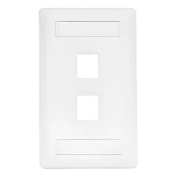 Placa Frontal / 2 Puertos / Termoplástico UL 94V-0 / Campos para Etiquetas / Blanco