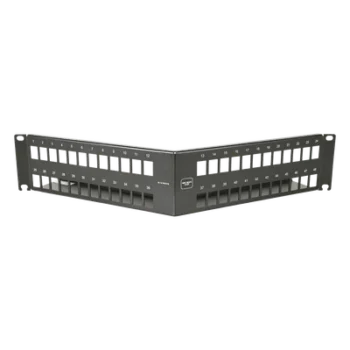 Patch Panel Angulado 10G MAX UTP / 48 Puertos Vacíos / 2U Rack 19" / Compatible Z-MAX® y UltraMAX™ / Color Negro / Administrador de Cable Integrado