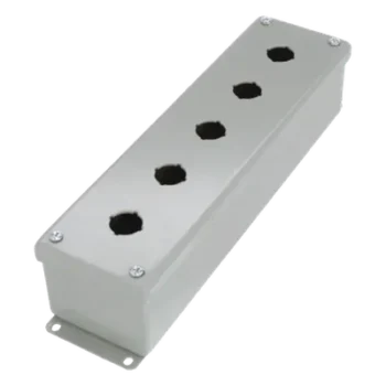 Gabinete Pushbutton / 5 Botones 22.5 mm / NEMA 12 IP65 / Acero Gris / 317x83x70 mm (12.5x3.3x2.8 ft)