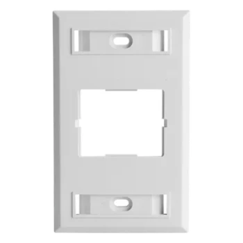 Placa de Pared / 1 Puerto Acoplador / Estándar Británico 85x85mm / Color Blanco