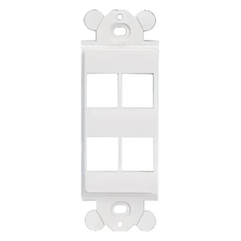 Marco de Módulo Dúplex / 4 Puertos Keystone / Placas Frontales GFCI / Blanco Mate