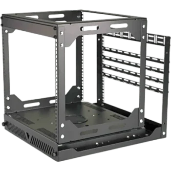 Rack Abierto Deslizante y Giratorio / 12U / Rotación 360° / Carga 68 kg (150 lbs) / Norma EIA/ECA-310-E / Gestión de Cables