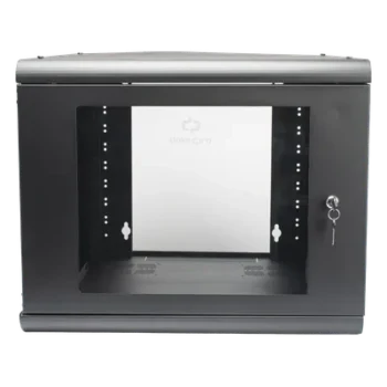 Gabinete de Pared 9U / 635 mm (2.08 ft) Profundidad / Acero Reforzado / Capacidad 100 kg / Cristal Templado