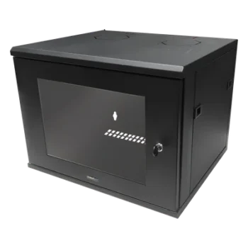 Gabinete de Montaje en Pared, Con Puerta de Cristal, de 19in, 6UR, Color Negro