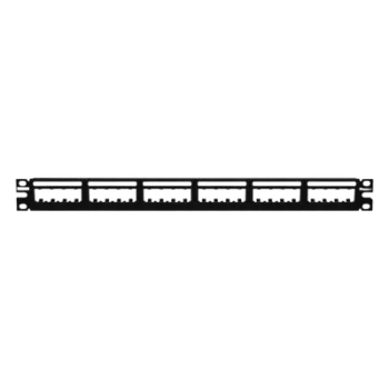 Panel de Parcheo Modular / 24 Puertos / 1UR / 19in / Plano / Sin Blindaje / TIA-606-C
