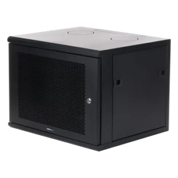 Gabinete de Pared 19" / 6 UR / Puerta Perforada 62% Ventilación / Postes Ajustables 222-326 mm / Carga 60 kg / Interior