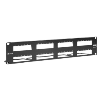 Patch Panel / 48 Puertos UTP / Vertical 2U (3.5') / Aluminio Cepillado / Negro / 19" Rack