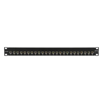 Patch Panel / UTP Cat5e Precargado / 24 Puertos / Plano 1U / Rack 19"
