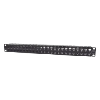 Patch Panel UTP / 48 Puertos Cat 6 / Plano 1UR / 19" Rack / Acero Negro / 4.3 x 19 x 1.7 in