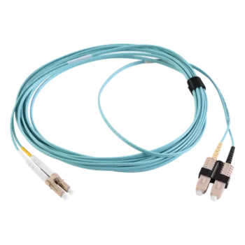 Jumper de Fibra Óptica Multimodo 50/125 OM3 / LC-SC Duplex / OFNR / Aqua / 1 Metro (3.28 Pies)