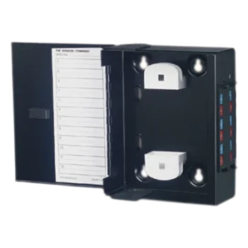 Mini Caja de Conexión de Fibra Óptica, Para Montaje en Pared, Hasta 48 Puertos LC (Acepta Dos Placas Acopladoras), Color Negro