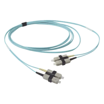 Jumper de Fibra Óptica / Multimodo 50/125 OM3 / SC-SC Duplex / OFNR / Aqua / 3 Metros (9.84 Pies)