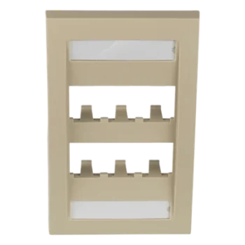 Placa de Pared Vertical / 6 Puertos Mini-Com / ABS / 2.75 x 4.5 pulg. / Marfil