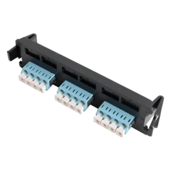 Placa acopladora de Fibra Óptica Quick-Pack, Con 6 Conectores LC Duplex (12 Fibras), Para Fibra Multimodo, Aqua