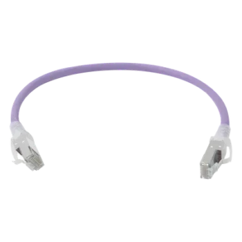 Patch Cord Z-MAX Cat6A S/FTP, CM/LS0H, 1ft, Color Violeta, Versión Bulk (Sin Empaque Individual)