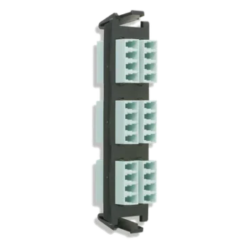 Placa acopladora de Fibra Óptica Quick-Pack, Con 6 Conectores LC Quad (24 Fibras), Para Fibra Multimodo, Aqua