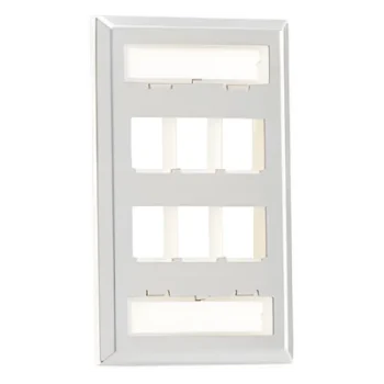 Placa de Pared Vertical, Salida Para 6 Puertos Keystone, Con Espacios Para Etiquetas, de Acero Inoxidable