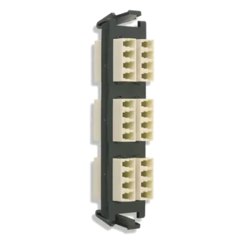 Placa acopladora de Fibra Óptica Quick-Pack, Con 6 Conectores LC Quad (24 Fibras), Para Fibra Multimodo, Beige