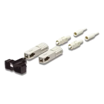 Conector de Fibra Óptica SC Duplex, Epoxico, Fibra Recubierta, Multimodo, Botas Color Negro y Beige (No pre-pulido)