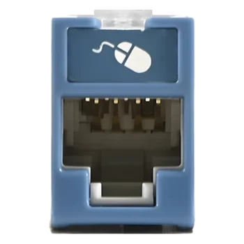 Jack UltraMAX Cat6A, UTP, Montaje híbrido en Placa de Pared (Plano y Angulado), Color Azul, Punch Down