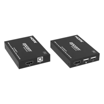 Extensor HDMI con KVM / 1080p@60Hz / H.265 / 150 m (492.1 ft) sobre Cat5e/6 / HDCP 1.4 / USB KVM / IR 20 Hz-60 kHz / Compatible Switch 1G