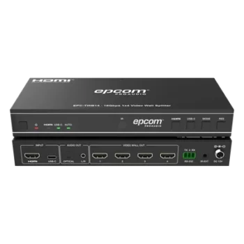 Controlador de Videowall / 1x4 HDMI / 4K@60Hz / 18 Gbps / 8 Modos de Visualización / Audio Óptico y Analógico / USB-C / RS-232 e IR