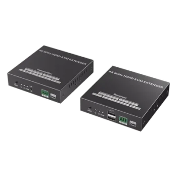 Extensor KVM HDMI / 4K @ 60 Hz / 120 m (393.7 ft) / 18 Gbps / Cat 6/6a/7 / Salida Loop / USB y RS-232