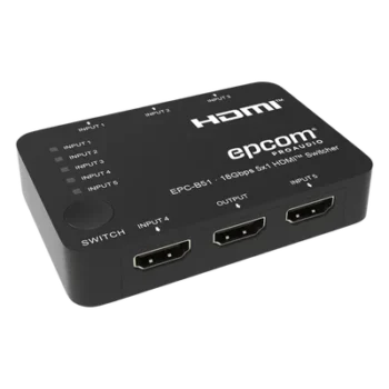 Conmutador HDMI / 5 Entradas x 1 Salida / 18 Gbps / 4K@60Hz / YCbCr 4:4:4 / HDR / Dolby Vision / HDCP 2.2