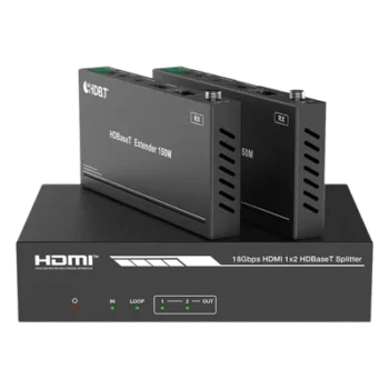 Splitter y Extensor HDMI / 1x2 / HDBaseT / 4K@60Hz 4:4:4 / 120 m (393.7 ft) / 1080p@150 m (492.1 ft) / PoC / Audio 7.1 Canales