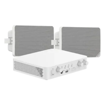 Kit de Audio / 70V-100V / 2 Altavoces de Pared / Bluetooth / 2 Zonas / 80W / Control Web