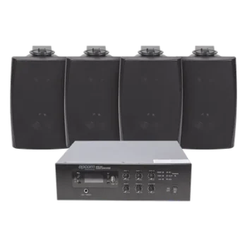 Kit Amplificador / 120W RMS / 70/100V / 4 Altavoces Pared / Bluetooth MP3 / Taps 2.5W-20W