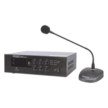Amplificador de Audio / 240W RMS / Sistema 70/100V / Bluetooth / MP3 / FM / Micrófono de Escritorio