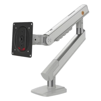 Brazo Ergonómico para Monitor / Soporte 17" a 32" / VESA 75x75 y 100x100 mm / Carga 2-7 kg (4.4-15.4 lbs) / Ajuste de Tensión / Rotación ±90° / Altura 419 mm (16.5") / Color Blanco