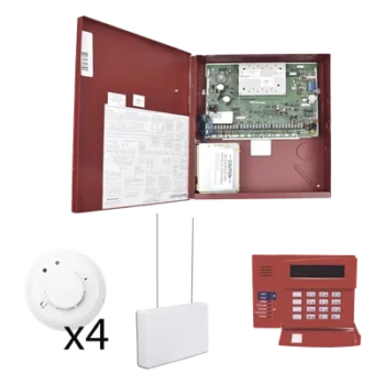 Kit Panel VISTA-32FB / Intrusión e Incendio / 32 Zonas Cableadas-Inalámbricas-V-Plex / 2 Particiones / Receptor 5881ENH / 4 Detectores 5806W3
