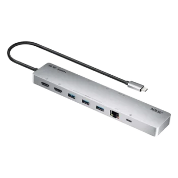 Dock Multipuerto USB-C / 11 en 1 / 8K@120Hz Single o Dual 4K@60Hz / PD 100W / USB 3.2 Gen 1 / Ethernet Gigabit / SD MicroSD / Aluminio / 8.66x1.57x0.63 in