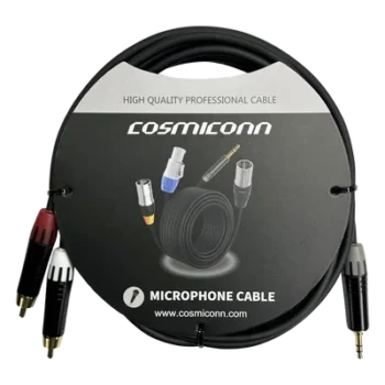 Cable Audio 3.5mm a 2 RCA / Conectores Chapados en Oro / Blindaje Antiinterferencias / 10m (32.8 ft) / Diferenciador de Canales