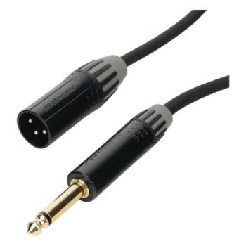 Cable de Audio XLR a Plug / 3 Polos Macho a 1/4 in Mono / Doble Blindaje / Longitud 3 m (9.8 ft) / Conectores Seetronic Serie M