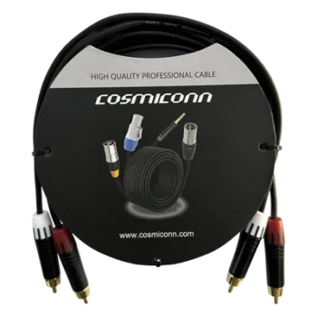 Cable 2 RCA x 2 RCA / Conectores Negros / Diferenciador Color Blanco y Rojo / 3 m (9.84 ft)