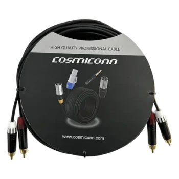 Cable Audio 2 RCA / Conectores Negros / Diferenciador Rojo-Blanco / 5m (16.4 ft)