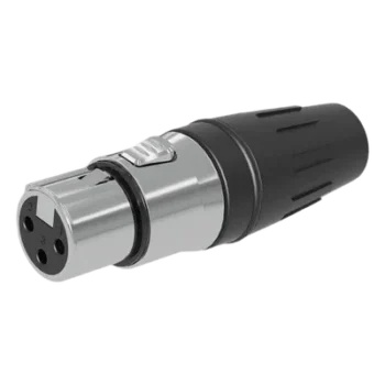 Conector XLR Hembra / 3 Núcleos / Acero Inoxidable / Contactos Chapados en Oro / 20 A a 250 V CA